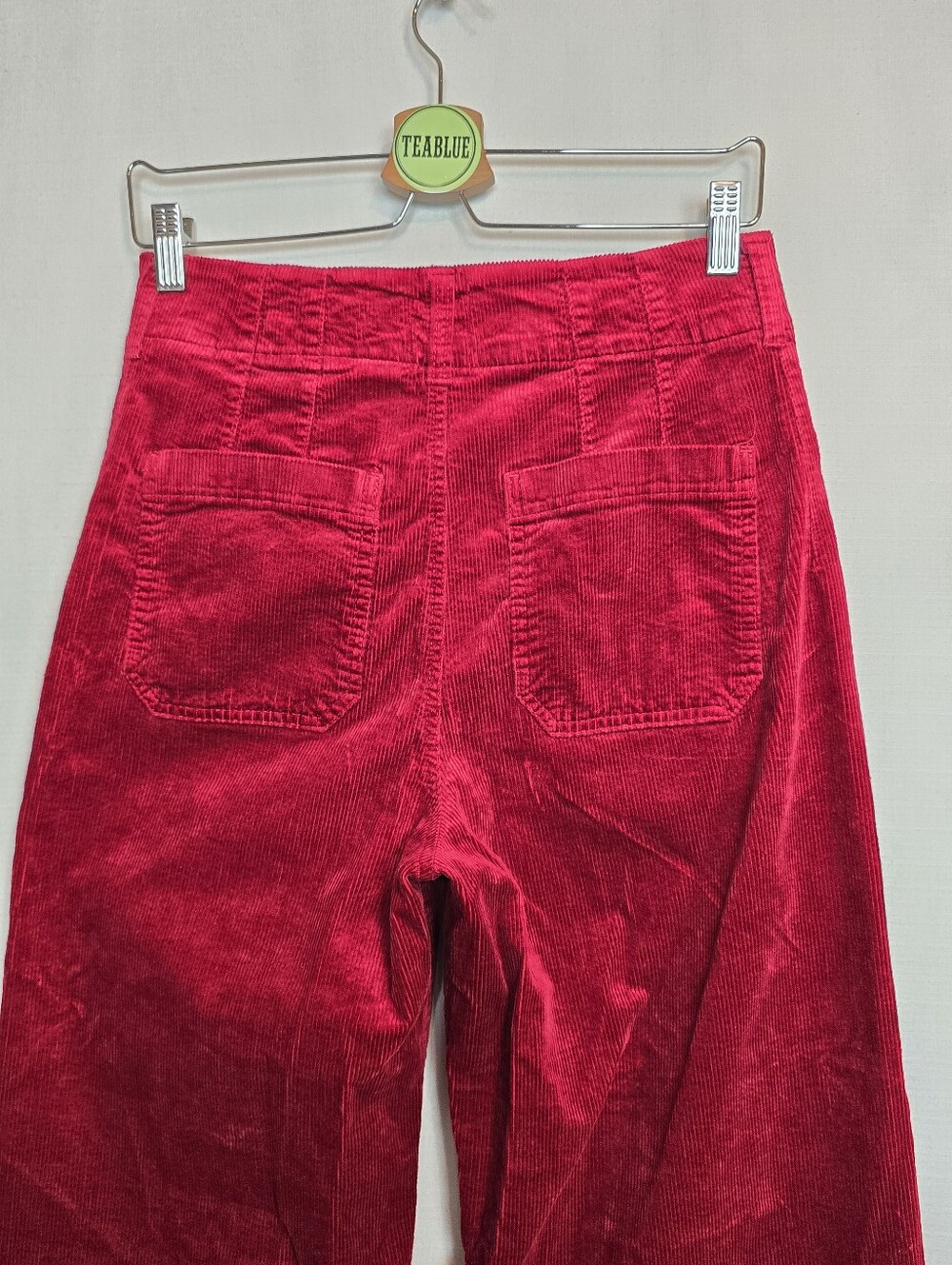 Maeve Colette Corduroy Wide-Leg Pants Rich Deep Red 28T Tall - Picture 8 of 12
